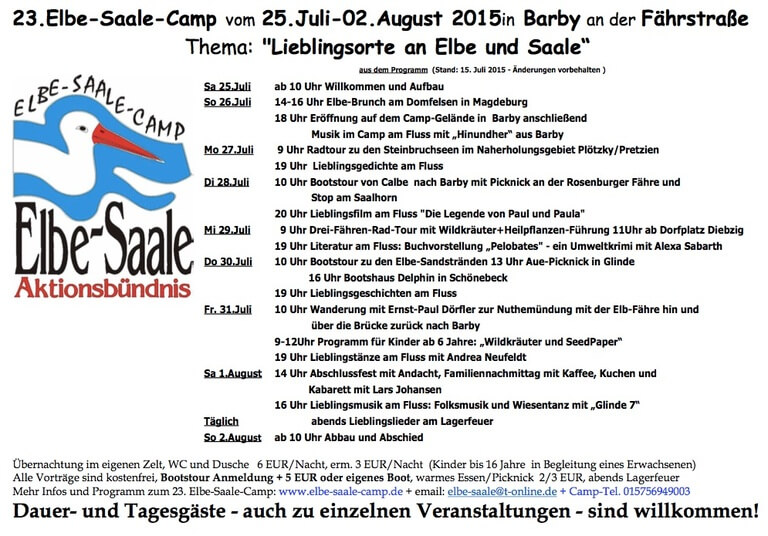 Veranstaltungstipp: Das 23. Elbe-Saale-Camp in Barby